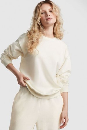 Beige Victorias Secret Oversized Sweatshirts | 327918-XIC