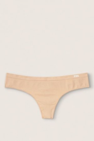 Beige Victorias Secret Seamless Panties | 426379-ZXQ