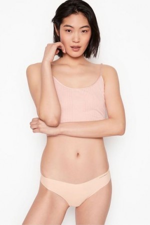 Beige Victorias Secret Sexy Illusions No-Show Panties | 578246-BSU