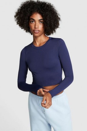 Black Victorias Secret Active Long Sleeve T Shirts | 164308-LJH