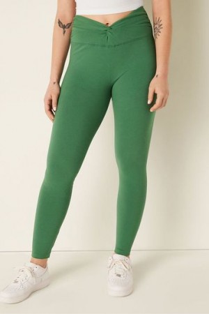 Black Victorias Secret Cotton Twist Waist Full Lengths Leggings | 386210-LTP