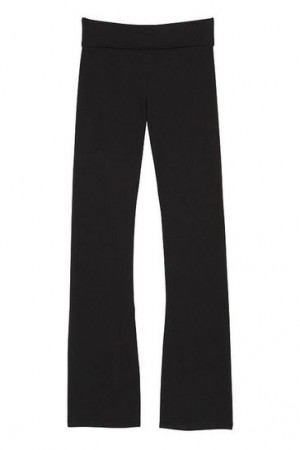Black Victorias Secret Foldover Flare Leggings | 537849-ZPI