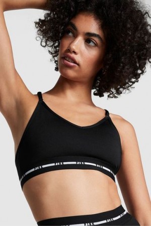 Black Victorias Secret Lightly Lined Sports Bra | 574130-VAN