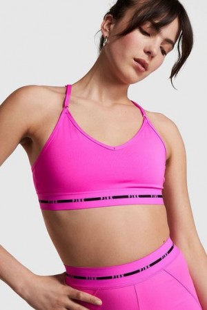 Black Victorias Secret Lightly Lined Sports Bra | 476923-LDN