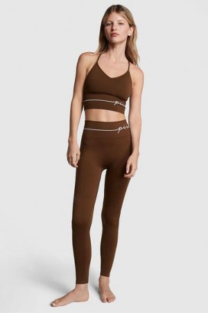 Black Victorias Secret Logo Leggings | 269780-BSY