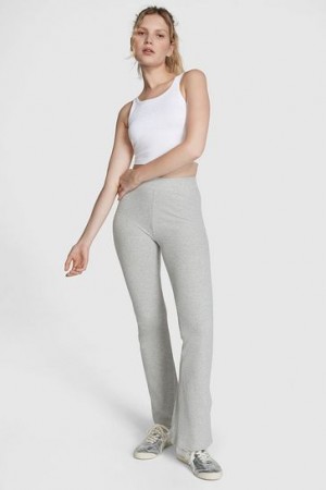 Black Victorias Secret Ribbed Flare Leggings | 459308-LWI