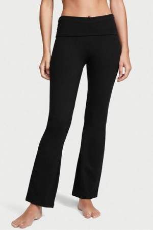 Black Victorias Secret Ribbed Leggings | 074381-PQV
