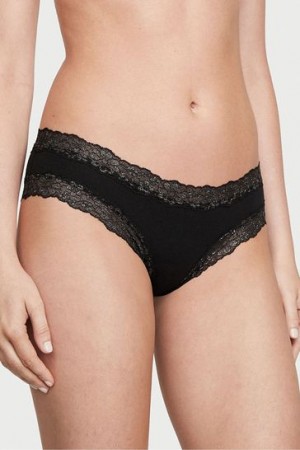 Black Victorias Secret The Lacie Lace Waist Panties | 410859-FWE