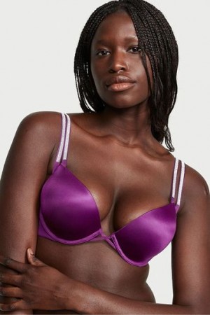 Black Victorias Secret Very Sexy Bombshell Double Shine Strap Bras | 215864-TAS