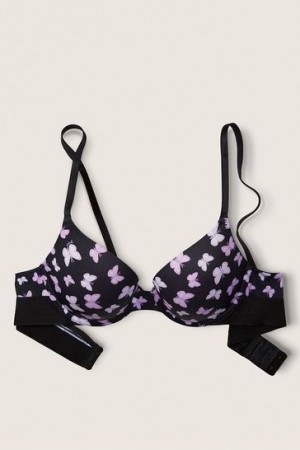 Black Victorias Secret Wear Everywhere Smooth Push Up T-Shirt Bras | 203186-HRB