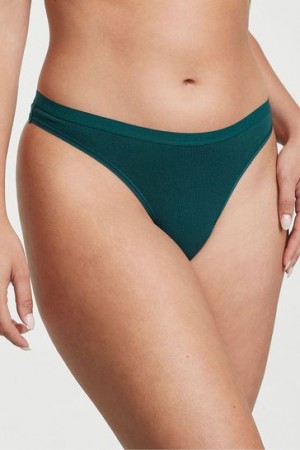 Black / White / Stripes Victorias Secret Stretch Cotton Bikini Panties | 470856-TQY