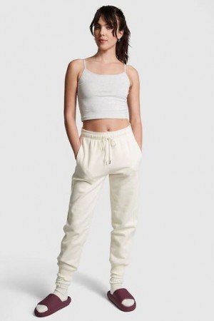 Cream Victorias Secret Fleece Faves Joggers | 309825-AMH