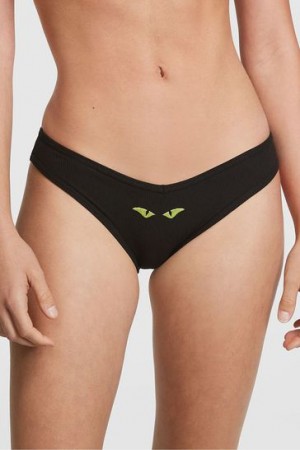 Dark Red / Green Victorias Secret Cotton Bikini Panties | 745912-LNQ