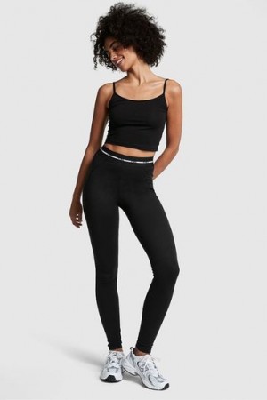 Dark Red / Green Victorias Secret Logo Waistband Leggings | 307421-JSW