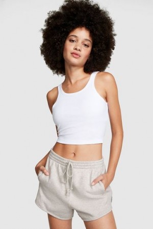 Grey Victorias Secret Elevated Fleece Shorts | 438529-WMD