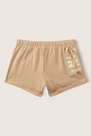 Light Brown Victorias Secret Logo Lounge Shorts | 042135-HFC