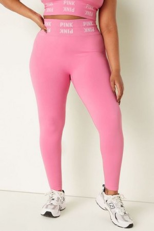 Pink Victorias Secret Seamless High Waists Leggings | 705318-EMV