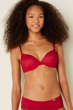 Red Victorias Secret Underwire Cups Lightly Lined Bras | 902358-QDS