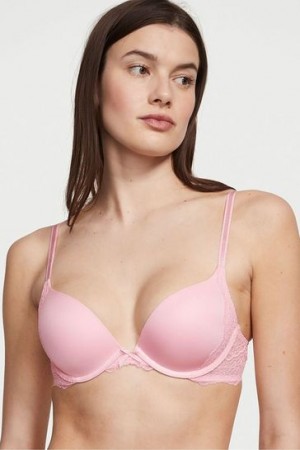 White Victorias Secret Luxe Floral Lace Bras | 394560-PIY